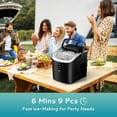 thumbnail image 3 of Compact Ice Maker - 26lbs Daily, 9 Cubes in 6 Mins, Self-Cleaning - Includes Basket & Scoop - Ideal for Kitchen, Camping & RV - Sleek Black, 3 of 9