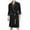 A-Black1155, variant on Women's Contrast Piping Bath Robe Loose 3/4 Sleeve Wrap Neck Sleepwear Soft Elegant Sleep Robes