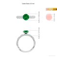thumbnail image 5 of ANGARA Round Lab Grown Emerald Twisted Rope Shank Engagement Ring for Women in 14K White Gold (Size-6.5mm) | May Birthstone, Birthday, Anniversary, Jewelry Gift for Women | Lab-Grown Emerald Ring, 5 of 8