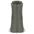 thumbnail image 3 of CHUMUD Long Womens Puffer Vest Winter Sleeveless Puffy Jacket with Hood Warm Quilted Vest 2025 Zip Up Padded Outerwear, 3 of 5