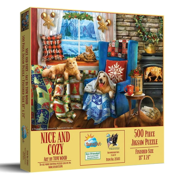 SUNSOUT INC - Nice and Cozy - 500 pc Jigsaw Puzzle by Artist: Tom Wood - Finished Size 18" x 24" - MPN# 28503