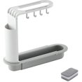 thumbnail image 1 of Telescopic Sink Storage Rack, Adjustable Dish Rack, Kitchen Sink Drainage Basket With Cleaning Sponge (gray), 1 of 5