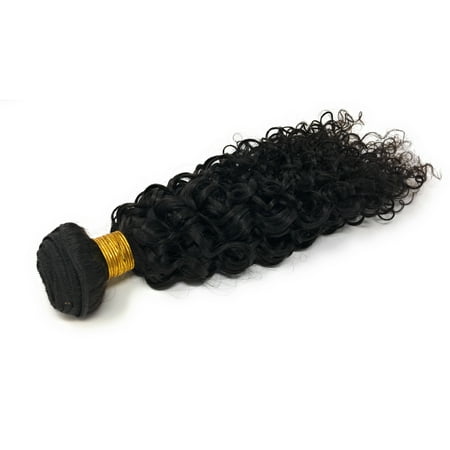 Remy Curly Brazilian Human Hair Bundle - Black 24in