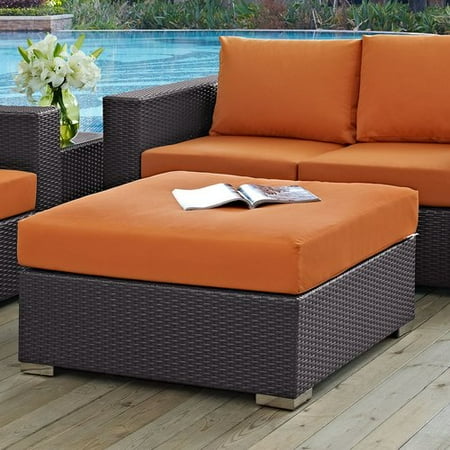 Sol 72 Outdoor Brentwood Outdoor Ottoman with Cushion
