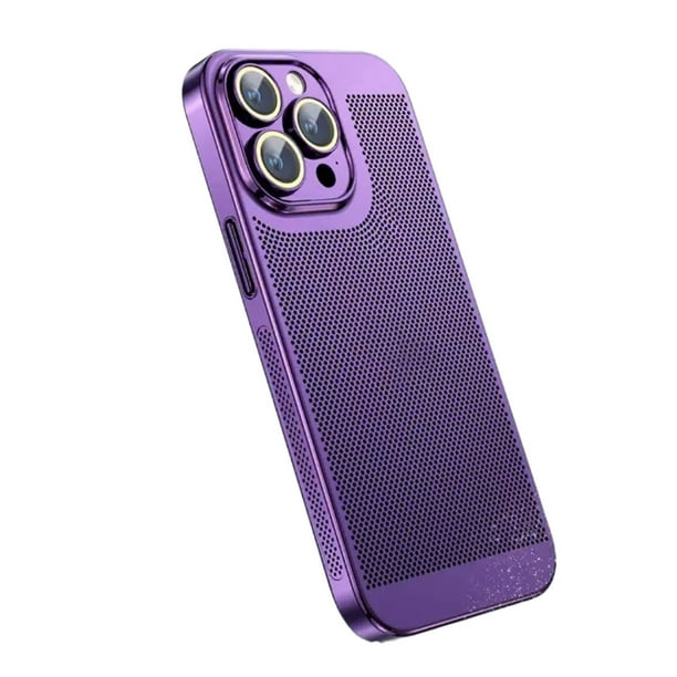 Funda para teléfono con disipación de calor por galvanoplastia - Ventilación de malla, protección de lente y resistencia a caídas - Cubierta de TPU+PC para refrigeración/antigolpes