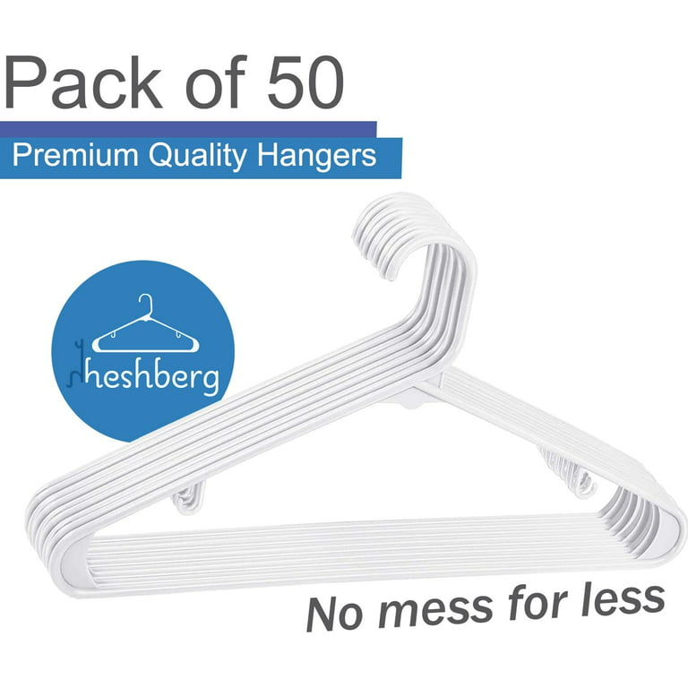 Coolmade Plastic Hangers Clothing Hangers Ideal for Everyday Standard Use ( White, 20 Pack) 