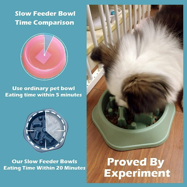 Slow Feeder Dog Bowl Non Slip Puzzle Feeder Slow Eating Dog Bowl Yellow  Pink Pet Slow Feeding Bowl Fast Easting Reduction 