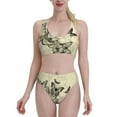 thumbnail image 2 of Picia Vintage Floral Women's High Waisted Bikini Scoop Neck Swimsuit Two Pieces Bathing Suit-Large, 2 of 8