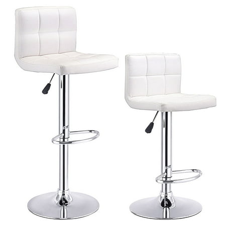 Costway Set Of 2 Bar Stools PU Leather Adjustable Barstool Swivel Pub Chairs (The Best Bar Stools)