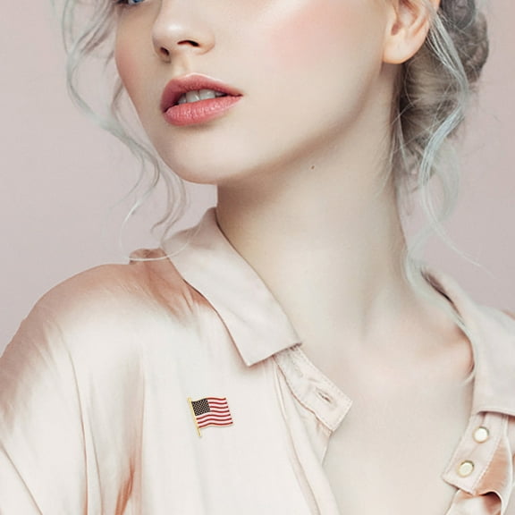 FRCOLOR 10pcs USA Flag Brooches National Holidays Patriotic Lapel Pins Waving American Flags Pins for Clothes Bags Hats Backpack Decorations