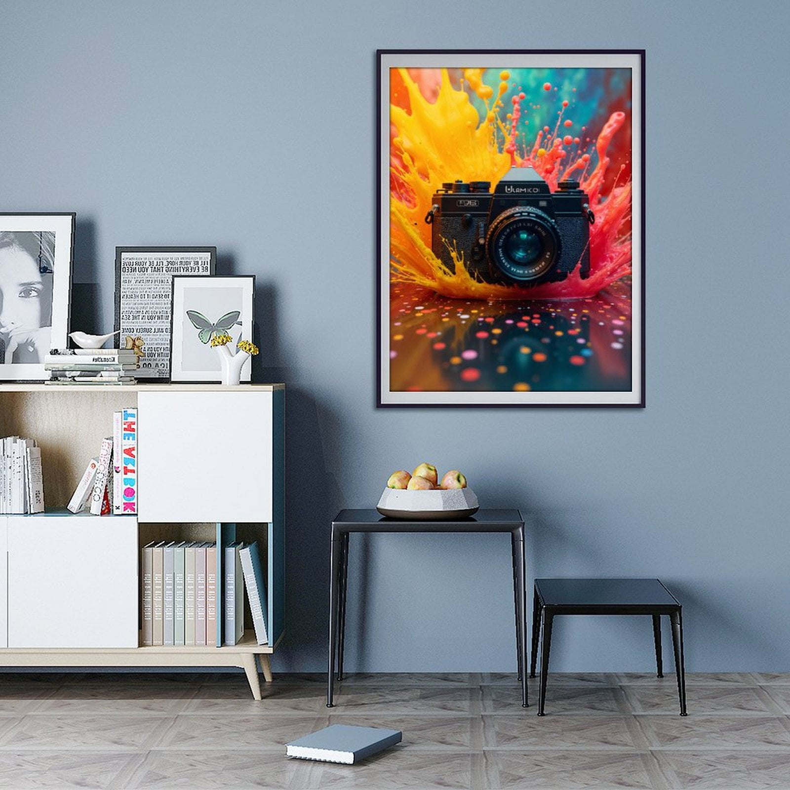 Diamond Art Kits for Adults - 5d Retro Camera Splash Artistry Diamond Painting for Adults, Diamond Art for Adults Beginners, Diamond Painting Kits for Adults for Home Wall Decor