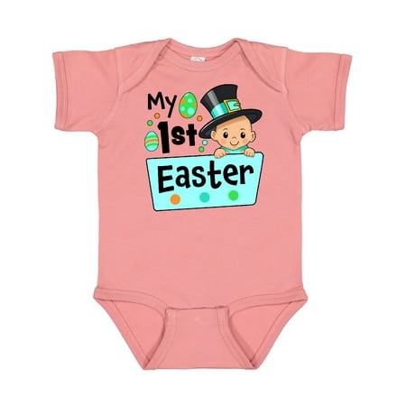 

Inktastic My First Easter- baby in top hat Gift Baby Boy or Baby Girl Bodysuit