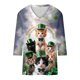 thumbnail image 5 of TaTaai Women V-Neck 3/4 Sleeve St. Patrick's Day Print Loose Top Casual Fashion T-Shirt Ladies Spring Holiday Gathering Wear Lightweight Breathable Non-See-Through No Fading Top Gift, 5 of 5