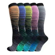 Swtroom 5 pairs Gradual Compression Sports Nylon Socks, Waterproof and Sweat Proof, Fast Drying