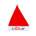 thumbnail image 2 of JeashCHAT Santa Hat, Red Velvet Christmas Hat Adult, Santa Hat for Women and Men, Thicken Embroidered Xmas Hat for New Year Holiday Party, 2 of 6