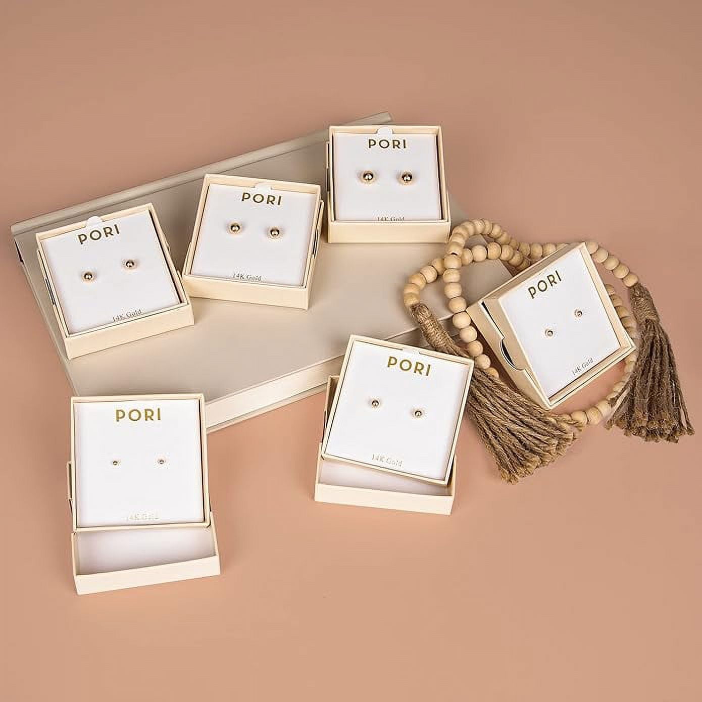 Pori Jewelers Premium 14K Gold Ball Stud Earrings-Women