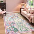 thumbnail image 6 of Wonnitar 5'x7' Pink Patchwork Area Rug - Soft Washable Boho Rug for Girls Bedroom, Non-Slip Nursery Carpet, Kid & Pet Friendly Living Room Rug, 6 of 7