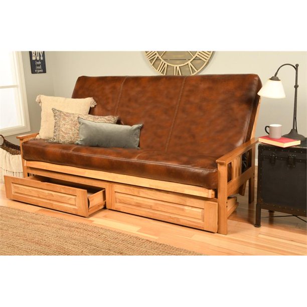 Kodiak Furniture Queensize Futon Cover in Saddle Brown Faux Leather