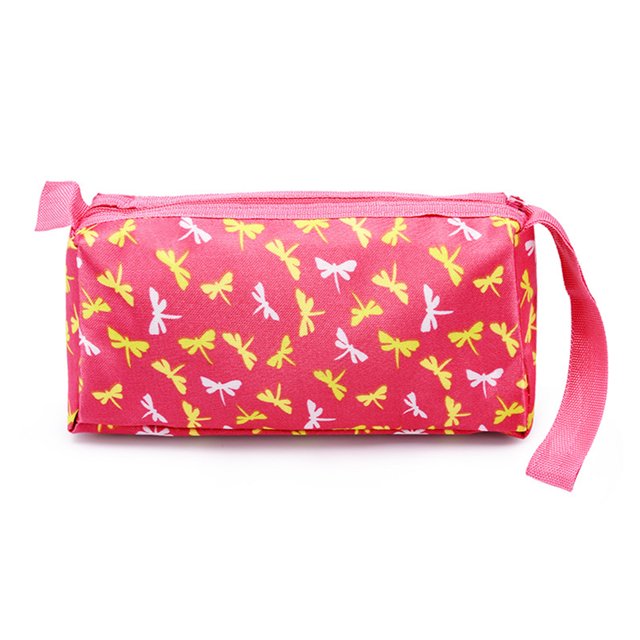 Bolsa de maquillaje Ticfox para mujer bolso cosmético libélula roja 1 ud