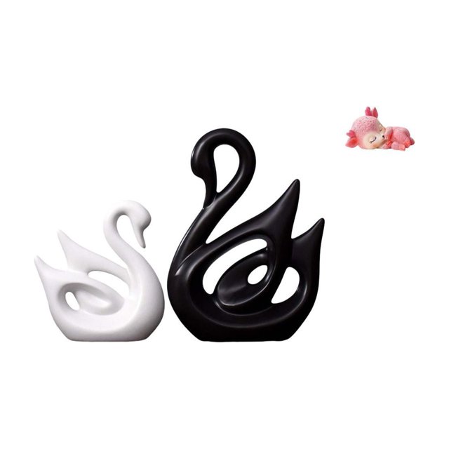 Esculturas de ciervos,Estatua de pareja de cisnes de cerámica para decoración de oficina,Escultura de pareja de cisnes de porcelana,Escultura de ciervo,Estatuas de ciervos durmientes de