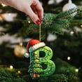 thumbnail image 3 of HomeDM 26 Letter Ornaments for Christmas Tree Decoration Xmas Hanging Pendant Gifts for Family Friends 3.15'' Green Ornaments for Farmhouse Home Wreaths Winter Party Letter B, 3 of 4