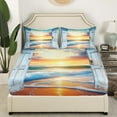 thumbnail image 3 of Erosebridal Sea Ocean Beach King Sheet Sets, Coastal Farmhouse Bedding King Size, Summer Vacation Room Decor 4 Pieces, 3 of 7