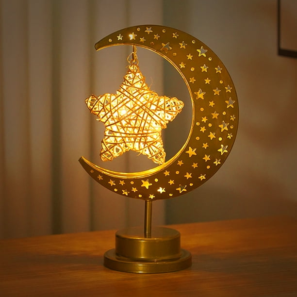 Lámpara Lunar decorativa, adorno de luz nocturna de luna de hierro para dormitorio, sala de estar
