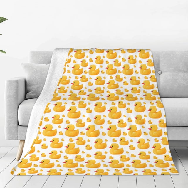 Balery yellow rubber ducks Manta de Felpa Suave y Acogedora – Cobija de Franela Aterciopelada para Cama, Lavable y Cálida para Sofá, Mascotas, Transpirable-50"x40"