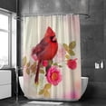 thumbnail image 2 of Coolnut Bath Shower Curtain Liners 72"x72", Cardinal in The Rose Garden Polyester Waterproof with 12 Curtain Hooks Bathroom Accessories Decoration, 2 of 6