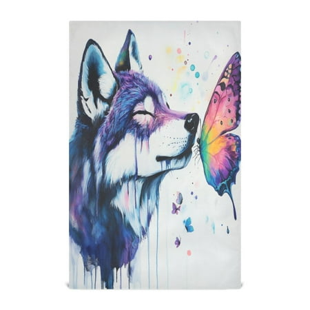 

Kitchen Towel 28x18 Inches x6，Plate Towel Decorative Towel Napkin Tea Towel Tea Towels For Kitchen Dish Cloths & Dish Towels Wolf and Butterfly