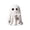 A001- A, variant on Cute Ghost Holding Coffee Cup Figurine with Glossy Ceramic Finish, Small White, for Halloween Desk Decorations, Halloween Ghost Decor