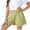 Green, variant on Girls High Waisted Shorts 100% Cotton Green Pleated Paper Bag Waist Elastic Waistband Casual Summer Play Shorts for Kids to Big Kids,Size 12-13 T