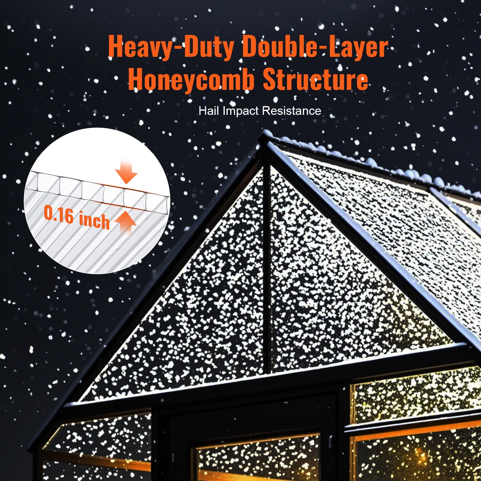 VEVOR 24 Pack Polycarbonate Greenhouse Panels, 2' X 4' X 0.16'' Roof Panels Sheets, Waterproof UV Protected Corrugated Plastic Roofing, Impact Resistance Clear Roofing Sheets for Greenhouse/Garden