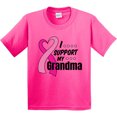 thumbnail image 3 of Inktastic Breast Cancer Awareness I Support My Grandma Pink Ribbon Youth T-Shirt, 3 of 5