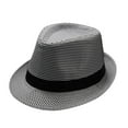 thumbnail image 2 of Holzkary Fedora Hat Wide Brim Summer Beach Sun Cap Panama Hat for Men Women Men and Women Retro Jazz Hat British Sun Hat Travel Sun Hat Black One Size, 2 of 5