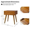 thumbnail image 6 of 23" Wooden End Table Set of 2 with Charging Station and Tray Modern End Table for Living Room Acorn, 6 of 8