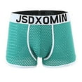 thumbnail image 3 of Yaoyar Mens Boxer Brief Soft Ice Silk Breathable Nylon Mesh Underwear Panties Male Underpants Shorts Green XL, 3 of 3