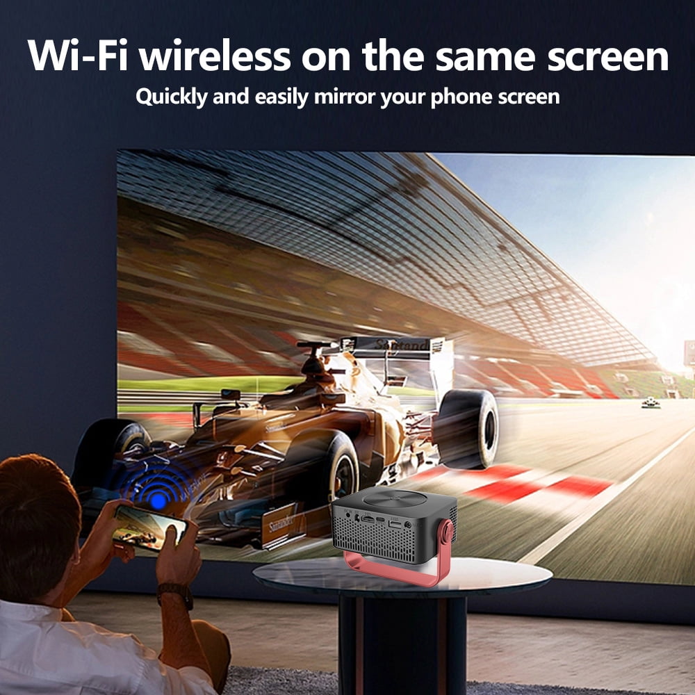 Mini Projector with WiFi , Native 1080P Projector , Projectors for Outdoor Movies Home Theater Built-in Speaker Android11 Dual WiFi6 Allwinner 1080p Compatible with iPhone/Android/PS4/Laptop