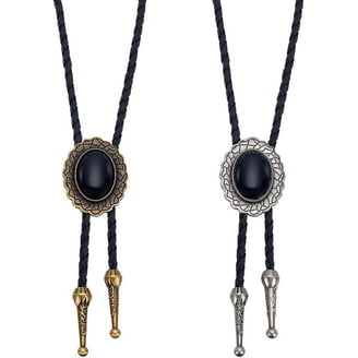 DELIGUO Men's Bolo Tie - Turquoise Cow Head Pendant Western Cowboy