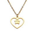 thumbnail image 1 of Collar Corazón Mujer con Dije de Huella de Perro LuckyLy, Acero Inoxidable, Modelo Paw dorado UNITALLA, 1 of 8
