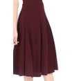 thumbnail image 3 of MOA Collection Women's Solid Flared Lightweight Elastic Long Midi A-Line Skirt Comfortable and Stylish, 3 of 7