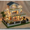 thumbnail image 5 of DIY Miniature House Set ,LED Lighting Mini Dollhouse Kit with Furniture,Wooden Model Craft Model Kits for Adults,Birthday Gift/Home Decor for Family Friends, 5 of 13