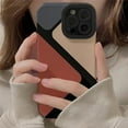 thumbnail image 2 of Compatible with iPhone Case,Aesthetic Splice[Compatible with Wireless Charging] Camera Lens Protection Soft Shockproof Cover Phone Case (Black,iPhone 12), 2 of 5