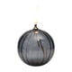 thumbnail image 2 of Candelabro de lámpara de aceite de cristal rayado – Pieza decorativa decorativa minimalista moderna, lámpara redonda de mesa sin humo con soporte de hierro, gris oscuro, 10 cm, lista para regalar, 2 of 6