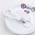 thumbnail image 1 of Llaveros de cuerda de cuero PU hechos a mano, llaveros de cristal brillante para mujeres, hombres y niñas, accesorios para bolsos de coche, llavero de regalo, 1 of 4