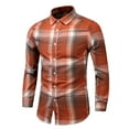 thumbnail image 2 of CHEEREAM Plaid Button Up Shirt Men Flannel Shirt Button Down Long Sleeve Shirts Big and Tall M-4XL Plaid Shirt Red XL, 2 of 5