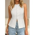 thumbnail image 3 of PRETTYGARDEN Womens Vests Top Trendy Spring Sleeveless Blazer Suit Summer Business Casual Work Button Down Waistcoat, 3 of 10
