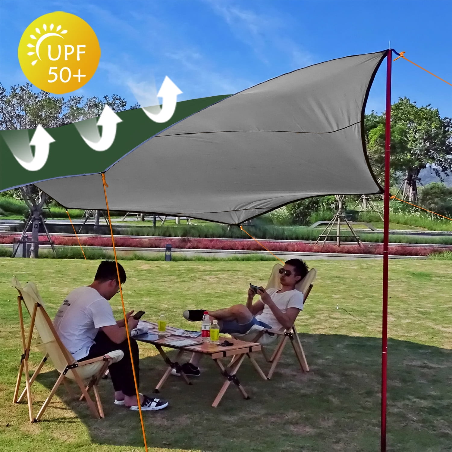 16x16ft Large Waterproof Camping Tarp, Sunscreen Protector 16x16ft Large Waterproof Camping Tarp, Sunscreen Protector