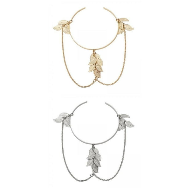 Brazalete Resorte de Hoja, Cadena para Mujeres Y Niñas, Brazalete Abierto en Parte Del , Brazalete Re Zulema brazaletes de brazo