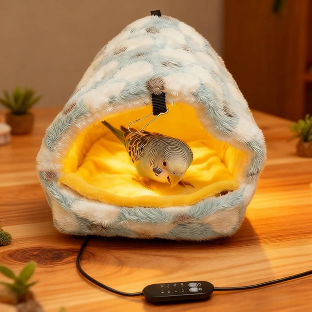 Heated Hanging Bird Cozy Warm For Lovebirds Small Parrots Year Round Use